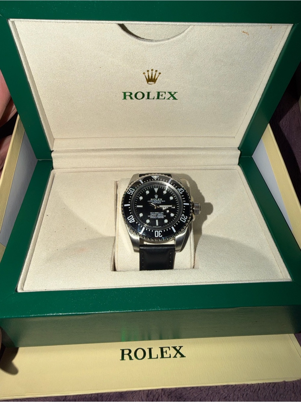 Rolex Men's Watch Black Dial Silver Case